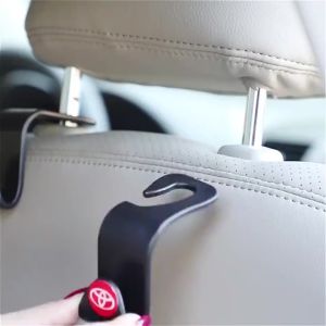 2Pcs Car Headrest Hook Car Seat Back Storage Single Hook for Handbag Purse Coat Grocery Bag