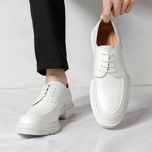 Mens Leather Derby Shoes White