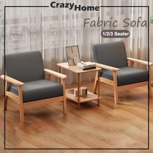 【In Stock-ships within 24H】Sofa 1/2/3 Seater With Solid Wood 1/2/3 Seater Sofa Chair Solid Wood Frame Sofa Murah & Mordern Style
