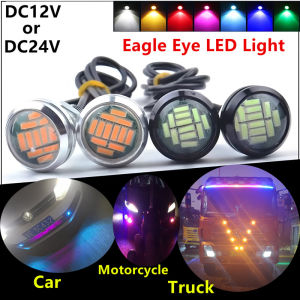 2 Pcs Eagle Eye LED Car Fog DRL Daytime Running Light 12V or 24V Backup Reverse Tail Rock Lights White Yellow Ice Blue Green Small bulb as Night Warning Lamp for Motorcycle Truck