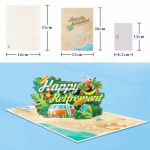 Creative 3D Architectural Travel Tourism Artistic Retirement Memorial Gift Card Asian Building Postcard Bifold Design Festive Supplies