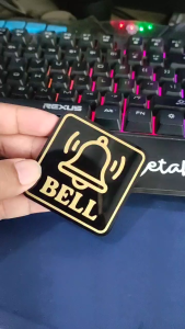 Cetak Papan Bell Akrilik / Acrylic Sign Bell / Tanda Bel Akrilik anti air ukuran 65cm²