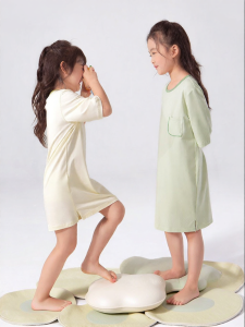 batubatu | Thin Summer Sleeved Girls Lycell-Cotton Sleep Dress