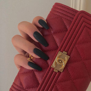 Black Pure Color Short Nail Art Stickers Round and Square Head Design for Students Fake Nail Patch with Normal Specifications