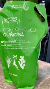 Túi Refill 1000gr Gel Gội Thảo Dược Hữu Cơ Gừng Sả Ngăn Tóc Bết Dầu Cỏ Cây Hoa Lá