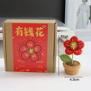 Lucky Money Flower Desktop Ornaments Office Desk Decoration Stable Mood Healing Small Accessories Handmade Crafted Cartoon Plant