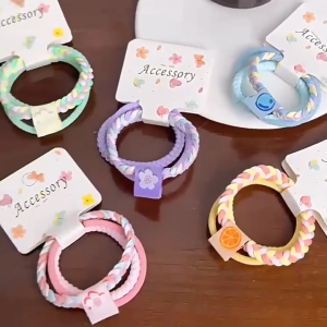 Karet Rambut Anak Model Korea Elastis isi 3 Pcs Kunciran Warna Warni Fashion Aksesoris HS KCR23