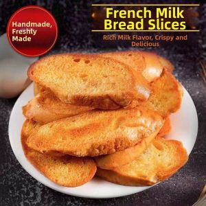 Crispy Garlic and Milk Flavor French Bread Slices Handmade Snack