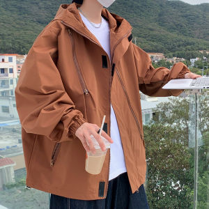 Brick Red Outdoor Jacket Coat Trendy Handsome Fried Street Mens Fall and Winter Stylish Niche Style Japanese Style Waterproof Mountain Jacket