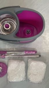 ชูด ถังปั่น พร้อมไม้ม็อบ มีแท่นเหยียบ BE WISH รุ่น STAINLESS PLUS สีม่วง HA-33W