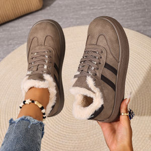2025 Winter New Womens Fleece Casual Shoes Comfortable Warm Waterproof Skid-proof Sole Free Shipping Womens Shoes