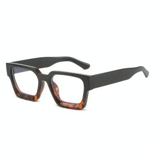 Retro Square Anti Blue Light Glasses for Women New Ins Flat Light Glasses Fashionable Texture Thick Edged Glasses Frame