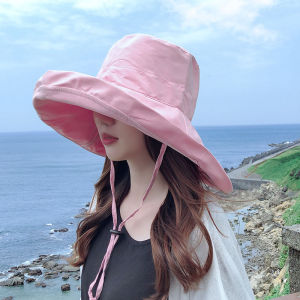 Bucket Hat Womens Japanese Style Oversized Brim Summer Sun Hat Sun Protection K-style UV Protection Net Red Sun Hat Tide