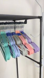 MYX Store 10 pcs - Gantungan Baju Warna Hanger Dewasa Premium Anti Slip Tebal Stainless Steel Kawat Laundry Hook Handuk Serbaguna Clothing Metal Hangers