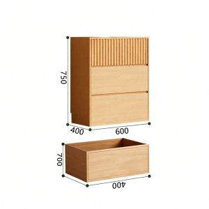 Solid Wood Simple Multilayer Drawers Storage Cabinet
