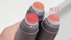 Nechemyar Perona Pipi Serbuk Monokrom Spons Kepala Ganda Melembabkan Perona Pipi Secara Alami COD