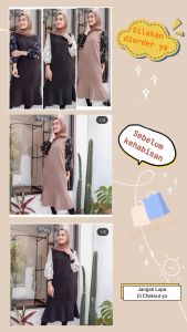 Senna Store Anina Tunik Gamis Bahan Moscrepe Mix Wolfis Terbaru 2024 Baju Remaja/Dewasa Simple Viral