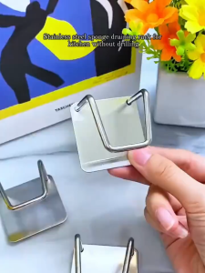 3PCS Stainless Steel Sponge Holder for Kitchen Self Adhesive Sink Drain Drying Rack Hooks Storage Organizer Bathroom Accessories
