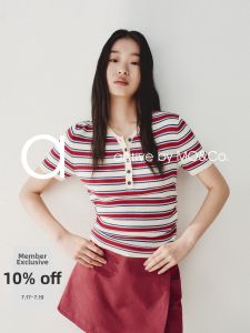 MO&Co. | Stripe Silk Cotton Knitted Shirt