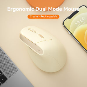 BOW MD190L โหมดคู่ เมาส์ ไร้สาย บลูทู ธ คู่ การยศาสตร์ ชาร์จใหม่ได้ ปิดเสียง สำนักงาน เหมาะสำหรับ คอมพิวเตอร์ตั้งโต๊ะ แล็ปท็อป แผ่นแบน