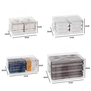 Large Capacity Quilt Storage Bag Transparent Moving Packing Bag Cotton Clothes Organizer Box Home Use Dustproof Storage Bag