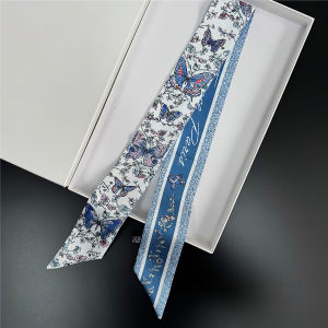 Khăn Choàng Lụa Hoa Bướm Thời Trang Mùa Hè Đa Năng Cho Nữ Dây Thắt Nơ Trang Trí Túi Xách Khăn Choàng Cổ Nhỏ Phong Cách Hàn Quốc