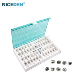 NICEDEN ครอบฟันสำหรับเด็ก48ชิ้น/กล่องครอบฟันสแตนเลสโลหะครอบฟันชั่วคราววัสดุสำหรับจัดฟัน