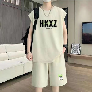 ชุดกีฬาลำลองสำหรับผู้ชาย Tagkita ฤดูร้อนปี 2025 แขนกุด 5 ชิ้น ทรงหลวม ไซส์ใหญ่ ชุดกีฬาลำลอง 2 ชิ้น ชุดฤดูร้อน