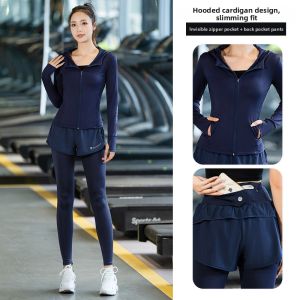 BAISILING | Women Autumn Winter Yoga Marathon Running Set Long Sleeve Quick Drying