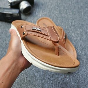 Onar Street - Sandal Kulit Pria Kekinian Original Sendal Jepit Pria Onar CL-03 Putih