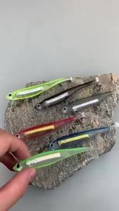 5 Chiếc LureFrog Rỗng Bụng Mồi Mềm Thực Tế Hình Chú Ếch/Cá Cầu Vồng T-Tail Với Dải Phản Quang Laser Để Câu Cá Nước Biển