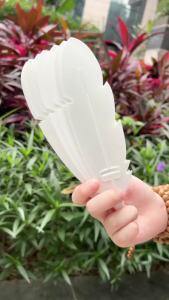 Quạt Gấp Cầm Tay Hình Lông Vũ In 3D Kiểu Dáng Thanh Lịch Làm Mát Tiện Dụng Cho Đám Cưới Và Tiệc Tùng Quạt Nhựa Trang Trí