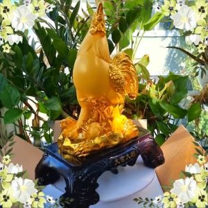 Tượng Gà Trống Con Giáp Phú Quý Bằng Vàng Cát Mỹ Nghệ Cao 38cm