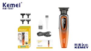 KEMEI KM-1741 DLC Coated Ceramic Blade 8000 RPM Cordless Metal Razor Blade Hair Trimmer