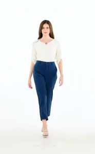 Krizia Cotton Knit Stretch Straight Cut Pants