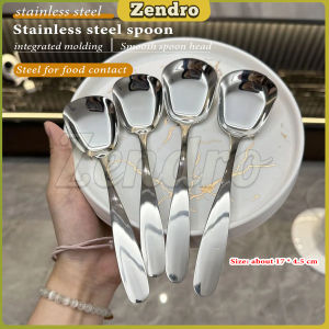 ZEO Stainless Steel Soup Spoon Large Capacity Long Handle Public Tablespoons Kitchen Tableware