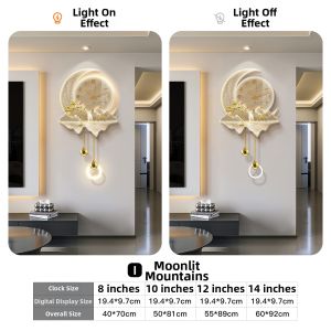 HAOJIUBUJIAN | Modern Luxury Moon Perpetual Calendar Lighted Wall Clock