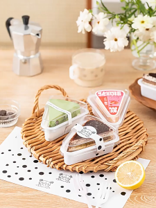 10 Pcs Mika Dessert Segitiga / PREMIUM KOREAN Dessert Box Segitiga Cup Tray Kotak Mika Dessert Cake Puding Kue SH GT02