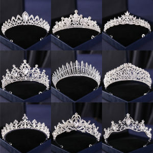 Silver Color Crysta Crowns And Tiaras Baroque Vintage Crown Tiara For Women Bride Pageant Prom Diadem Wedding Hair Accessories