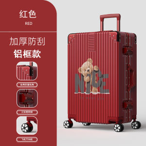 การ์ตูนสไตล์ผู้ชายและผู้หญิงกระเป๋าเดินทางขนาดใหญ่ความจุหนาทนทานซับโพลีเอสเตอร์ Universal ล้อ TSA รหัสผ่านล็อค