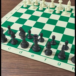 Chess Set With Plastic Barrel Portable Chess Pieces Bucket Folding PVC Leather Chessboard Child Toy