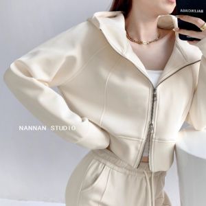 Slim Fit Short Hoodie Zipper Jacket Womens Spring Autumn Trendy Loose Micro Outline Casual Comfortable Korean Style Sweatshirt