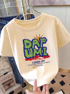 Áo Thun Cotton Tay Ngắn Mùa Hè Mới Cho Nữ Áo Thun in Chữ Cotton Phong Cách Thường Ngày Áo Thun Dáng Rộng Cổ Tròn Tay Ngắn