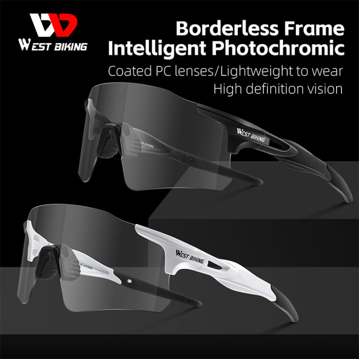 West Biking Photochromic Polarized Cycling Glasses Unisex Ultra Light