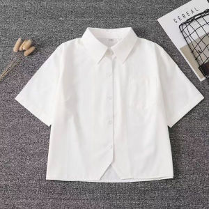 Preppy Style White Shirt Womens Summer Short-Sleeved Student Shirt Japanese Style Small Short Tops JK Uniform Suit