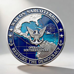 Venezuela.2026 U.S Military Strike Collection Coin War on Narcoterror Silvery Plated Souvenir Coin Home Decoration