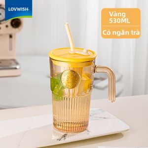 NERVISHI | Ly Kính Cao Cấp Có Ống Hút Dành Cho Cà Phê và Trà 1