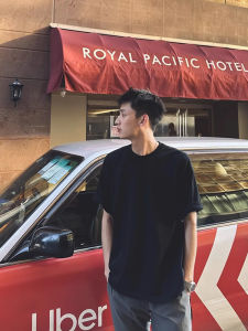 Black Cotton Short Sleeve T-Shirt Mens Basic Cleanfit Summer Top Shoulder Width Standard Fit Youth Fashion Breathable Casual Wear