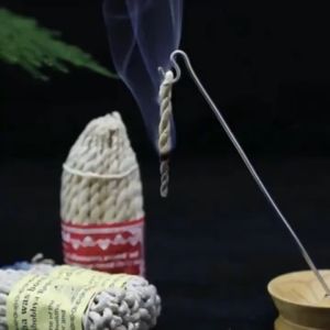 鼠尾草 40pcs White Sage Incense Rope 绳香 手工制喜马拉雅绳香 用于冥想/精神祝福/能量净化 Sandalwood Meditation Incense Stick Himalayan Scented Rope