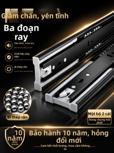 Stainless Steel Thickened Damped Buffering Quiet Rebound Three-Section Guide Rail
